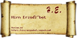 Hirn Erzsébet névjegykártya